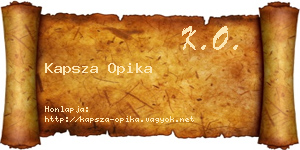 Kapsza Opika névjegykártya